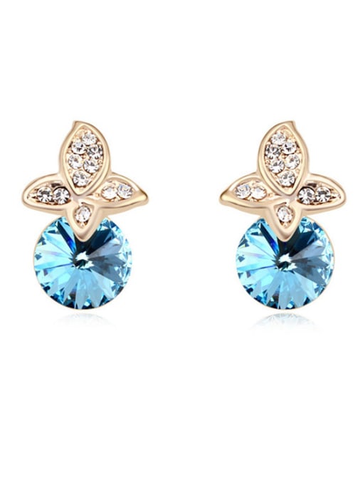 blue Fashion Cubic austrian Crystals Alloy Stud Earrings
