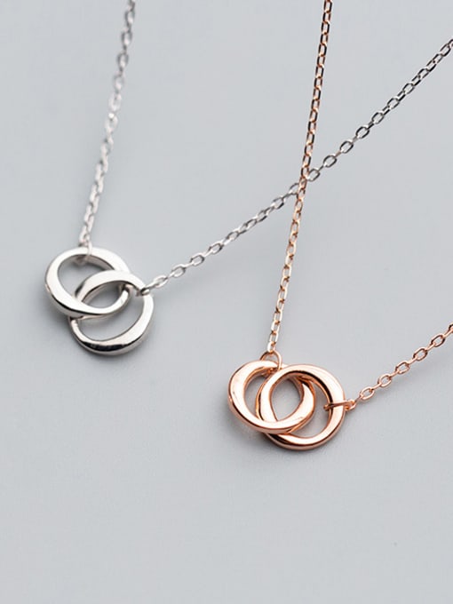 Rosh 925 Sterling Silver With Rose Gold Plated Fashion Round Necklaces 1