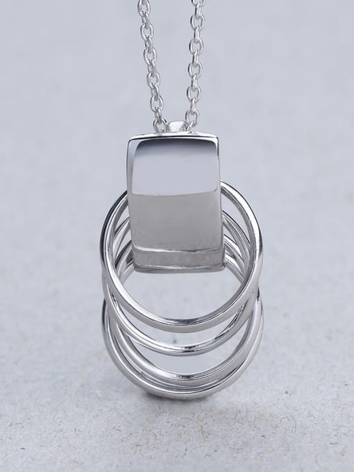 One Silver All-match Round Necklace 2