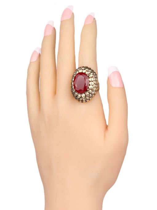 Gujin Personalized Resin stone Antique Gold Plated Alloy Ring 1