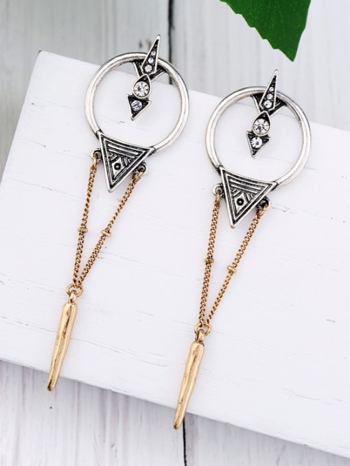 KM Retro Round Geometric Shaped Western Style Drop Earrings 1