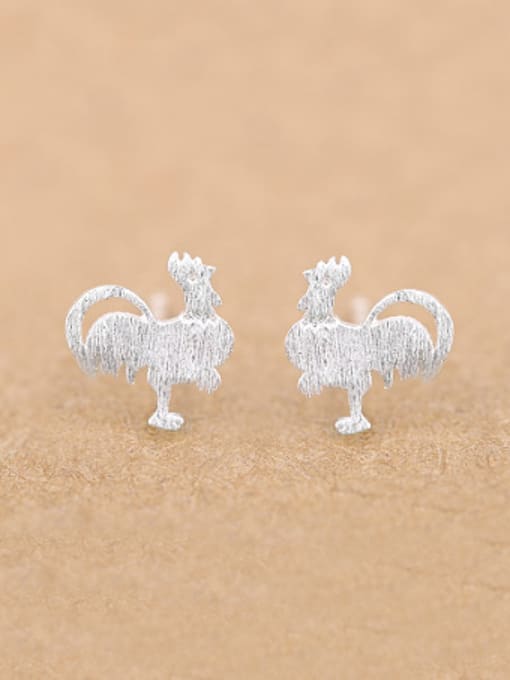 Peng Yuan Personalized Rooster Silver stud Earring 0