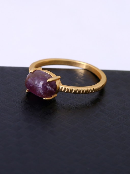 Lang Tony Purple Oval Shaped Natural Stone Ring 2
