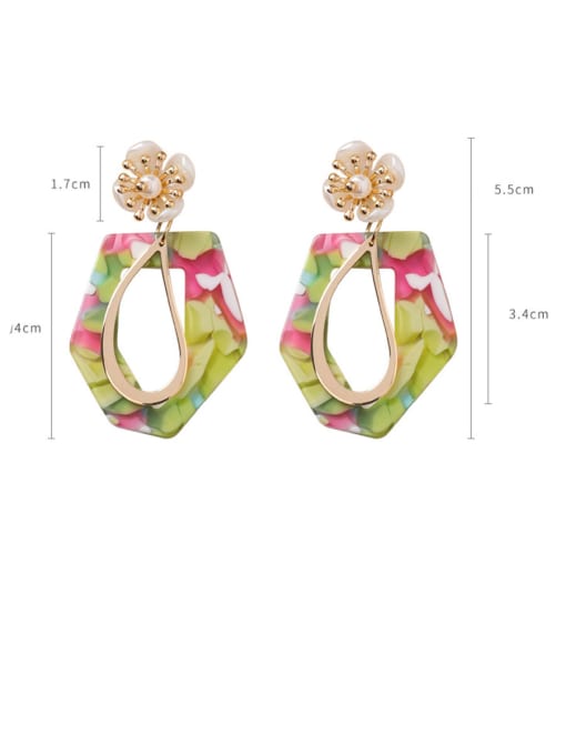 Girlhood Alloy With Rose Gold Plated Fashion Geometric Flower Drop Earrings 3
