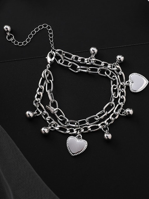 Girlhood Alloy With Platinum Plated Fashion Heart Bracelets 1
