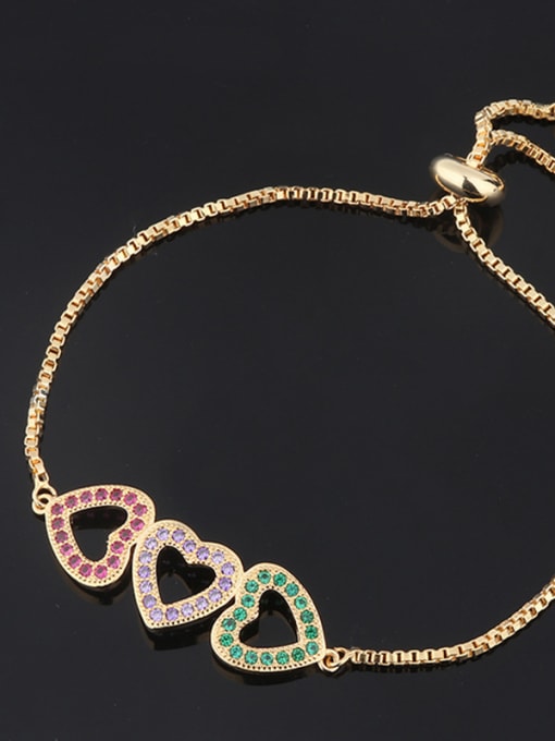 ROSS Copper With Rhinestone Fashion Heart Bracelets 1