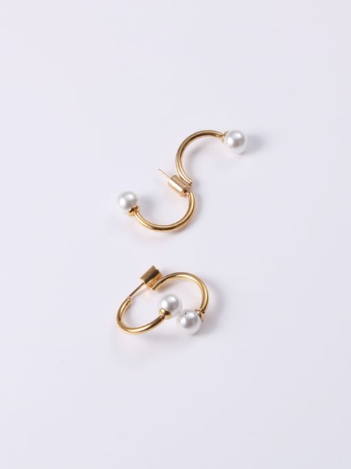 GROSE Titanium With Gold Plated Simplistic Irregular Clip On Earrings 2