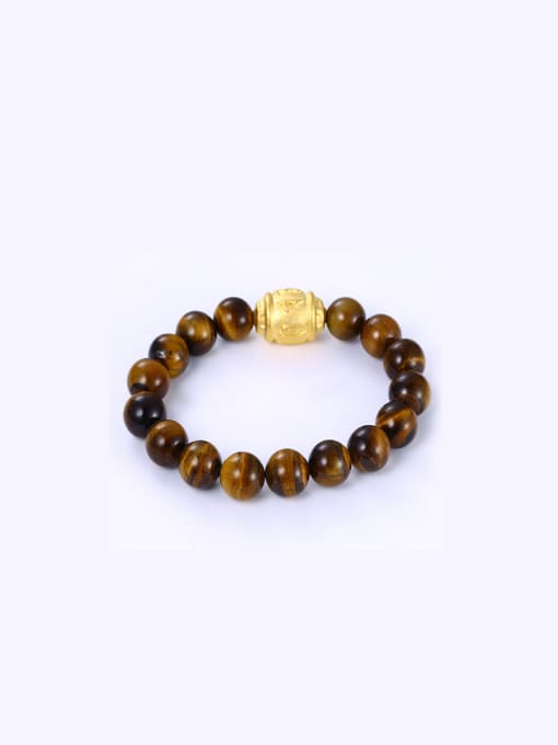 XP Copper Alloy Gold Plated Classical Buddha Beads Men Bracelet 1