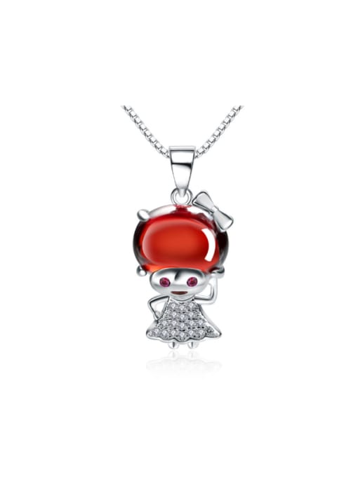 kwan Cartoon Princess Lovely Fashion Silver Pendant 0