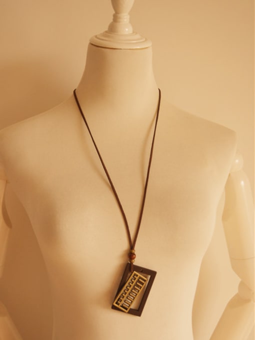 Dandelion Unisex Wooden Abacus Shaped Necklace 2