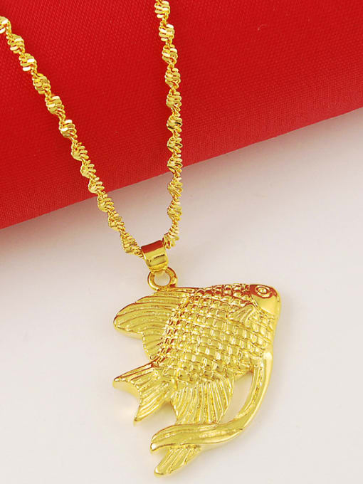 Yi Heng Da Exquisite 24K Gold Plated Fish Shaped Necklace 2