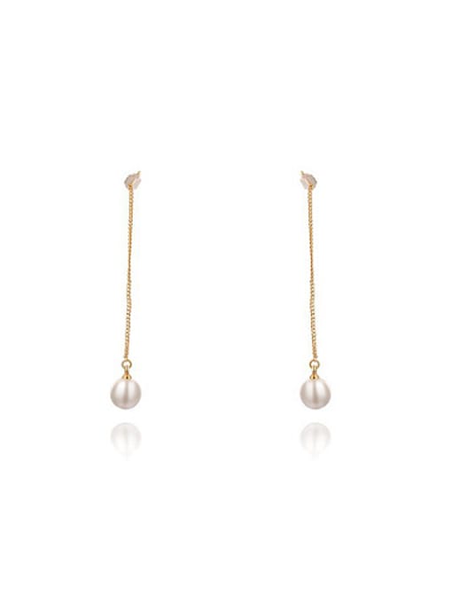 Rose Gold Elegant Gold Plated Pearl Drop Earrings