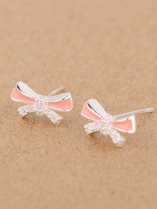 Red Fashion Tiny Bowknot stud Earring
