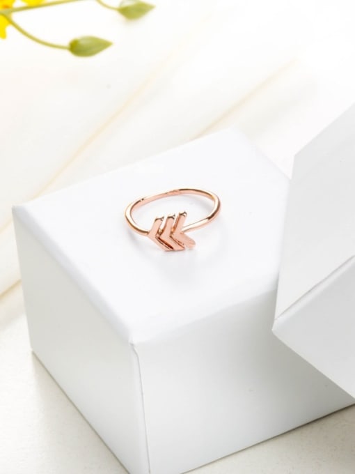 Ronaldo Exquisite Rose Gold Plated Arrow Shaped Ring 1