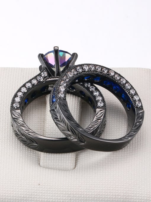 ZK Double Layer Black Gun Plated Ring 3