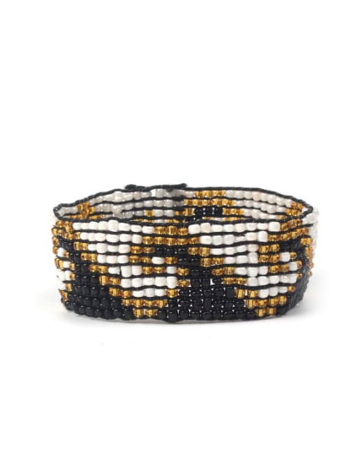 handmade Geometric Pattern National Style Exaggerate Woven Bracelet 1