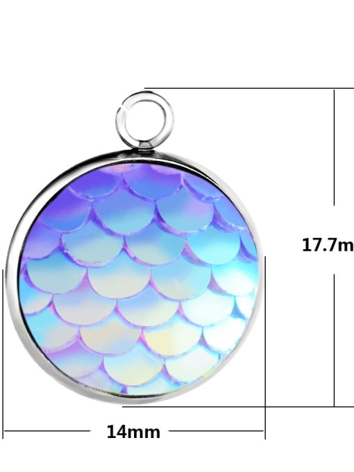 DAAT806-2 Stainless Steel With  Trendy Round With Mermaid scale Charms