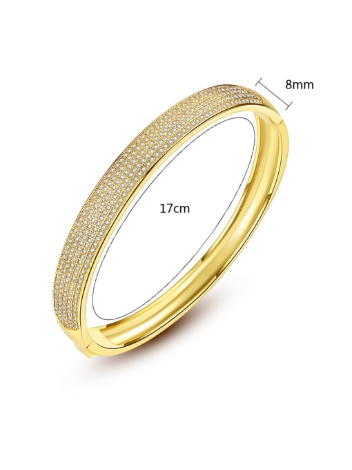 BLING SU Copper inlaid AAA zircon simple  Bracelet 4