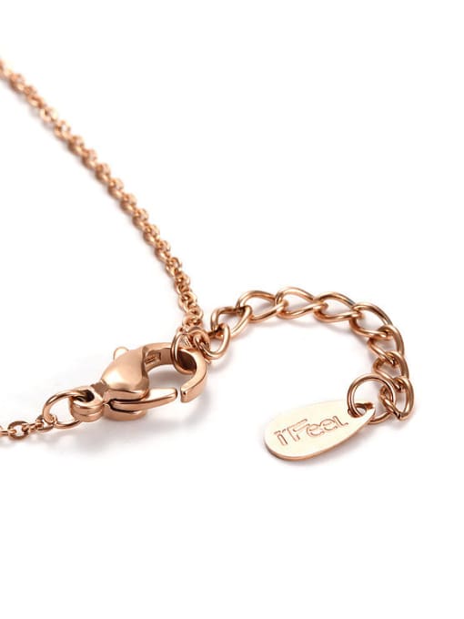 JINDING Rose Gold Titanium Steel Classic Gourd Necklace 2