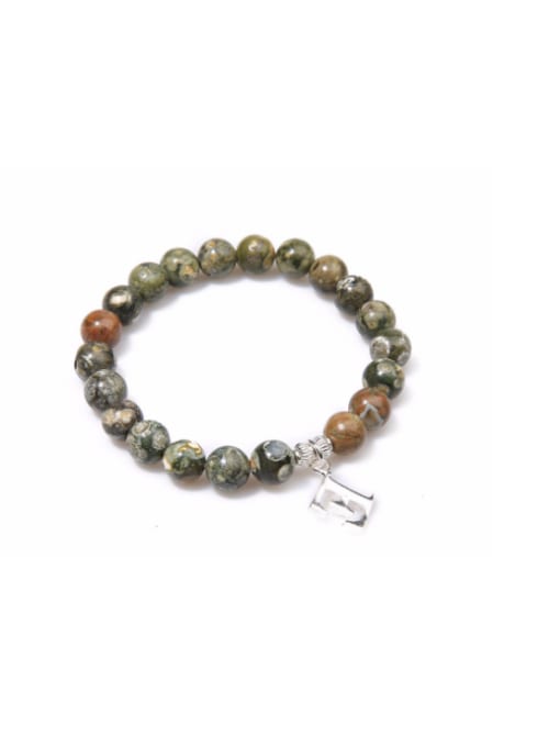 B6061-B Finch Stone Letter Alloy Accessories Semi-precious Stones Bracelet