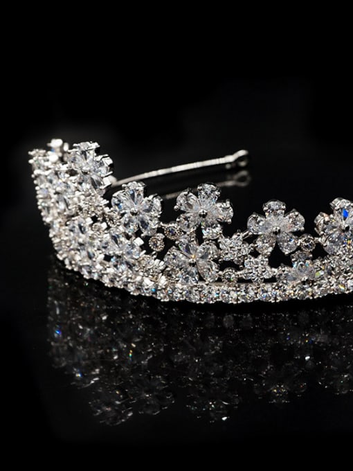 Cong Love Noble Micro Pave Zircons Crown-shape Wedding Hair Accessories 1