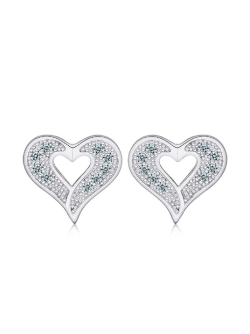 kwan Hollow Heart Shaped Korean Style Stud Earrings 0