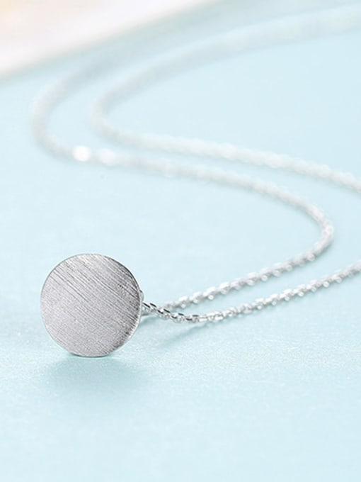Silver 925 Sterling Silver With Glossy Simplistic Round Necklaces