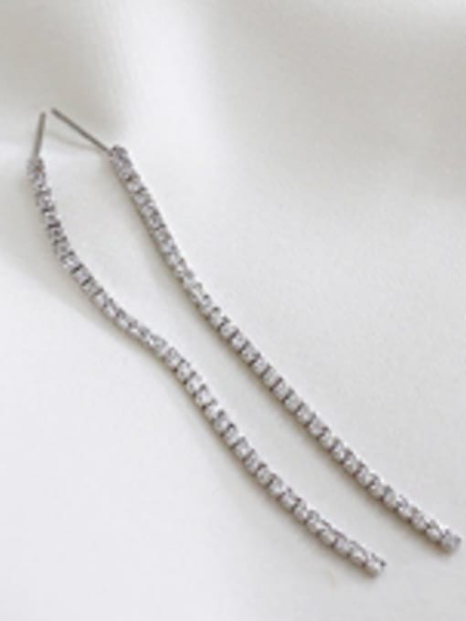 White Sterling Silver with tiny Zircon Earrings