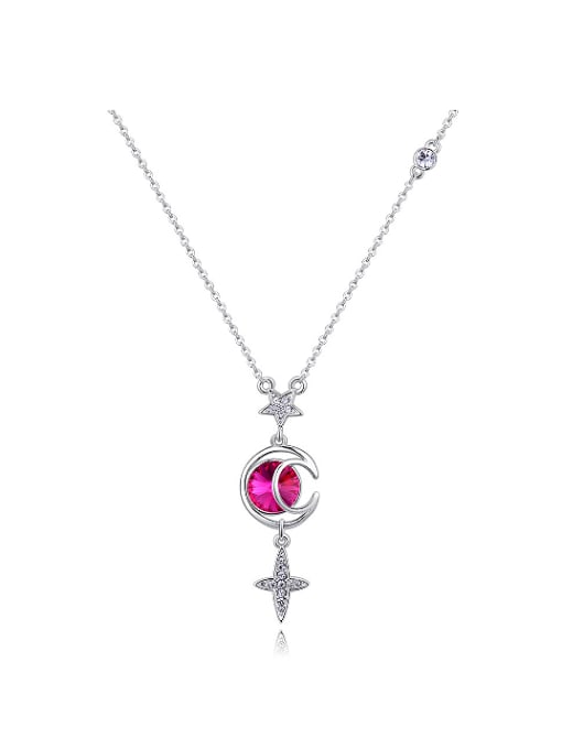 QIANZI Simple Stars Cubic austrian Crystal Pendant Alloy Necklace 0