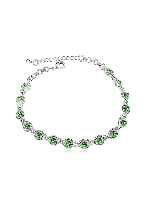 QIANZI Simple Little Heart austrian Crystals Alloy Bracelet 3