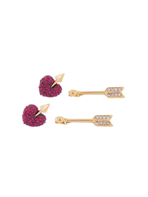 KM Heart-shaped Removable stud Earring 1