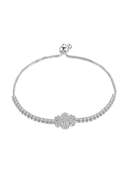 Ya Heng Fashion Shiny Zirconias Snowflake Copper Bracelet 0