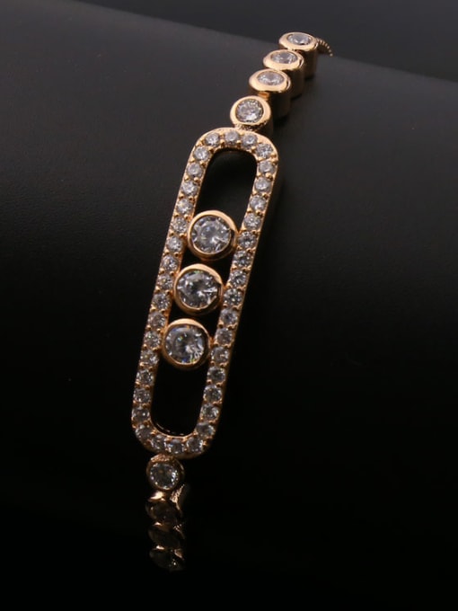 Rose Gold Rectangular Zircon Bracelet