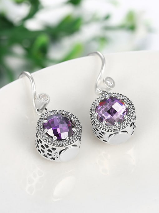 OUXI Personalized Round Stone Women Earrings 2