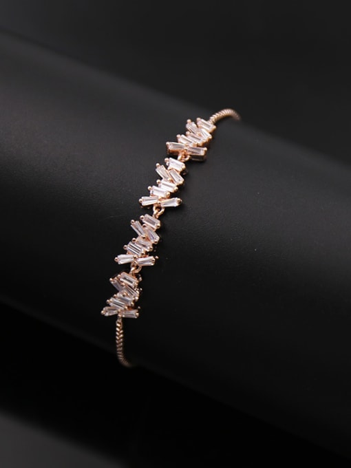 Rose Gold Irregular Zircon Copper Bracelet
