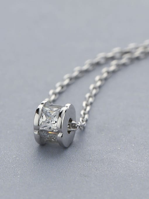 One Silver 2018 S925 Silver Zircon Necklace 2