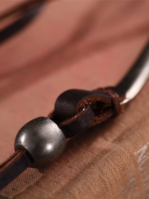 Dandelion Spoon Shaped Cownhide Leather Necklace 1