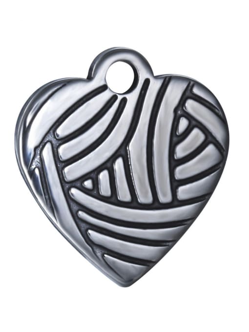 FTime Stainless Steel With Antique Silver Plated Vintage Woven peach Heart Charms 0