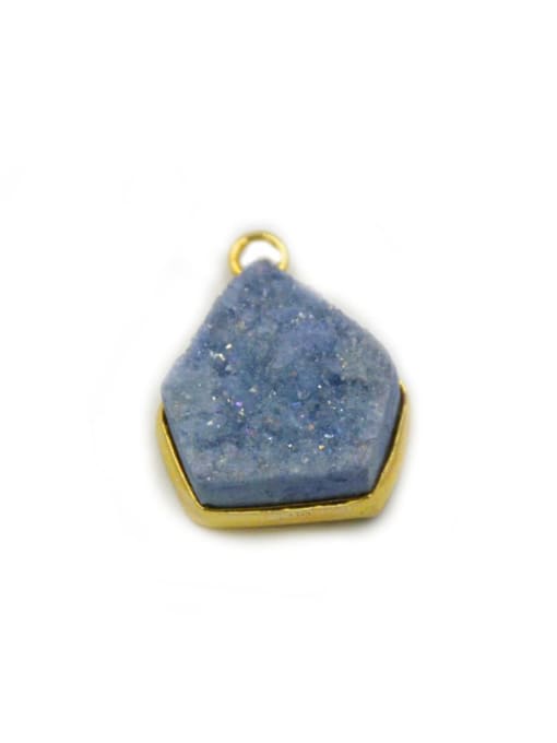 Light Blue Simple Pentagon-shaped Natural Crystal Pendant