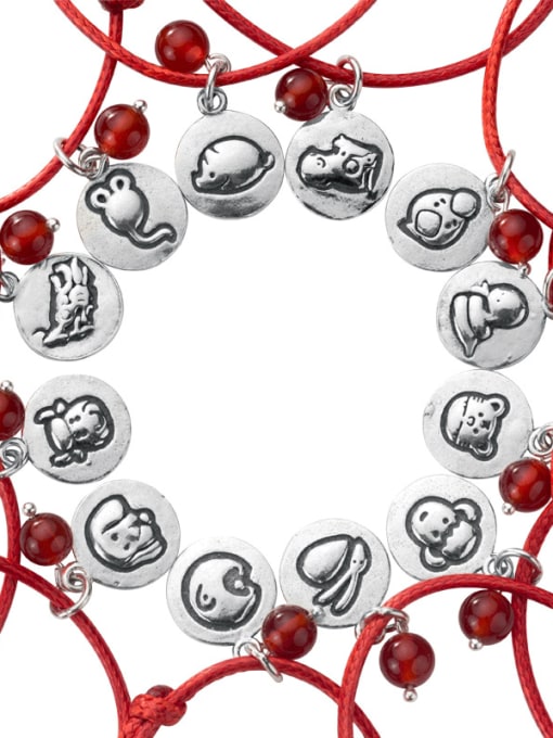 Rosh 925 Sterling Silver With Platinum Plated Ethnic Twelve constellations Bracelets 3