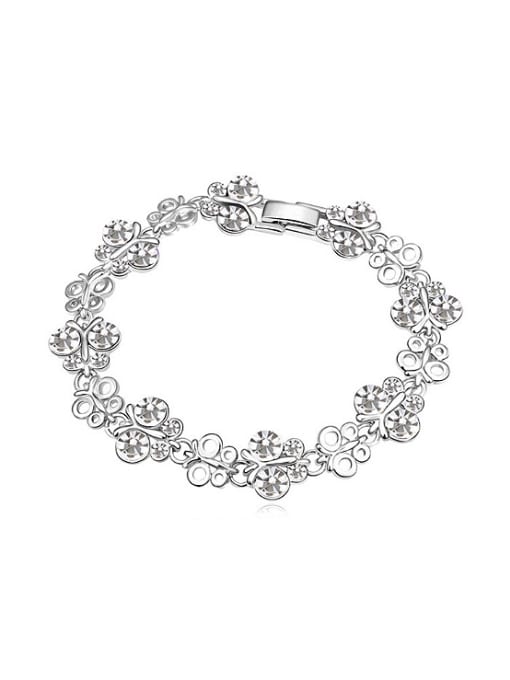 QIANZI Fashion Cubic austrian Crystals Butterfly Alloy Bracelet
