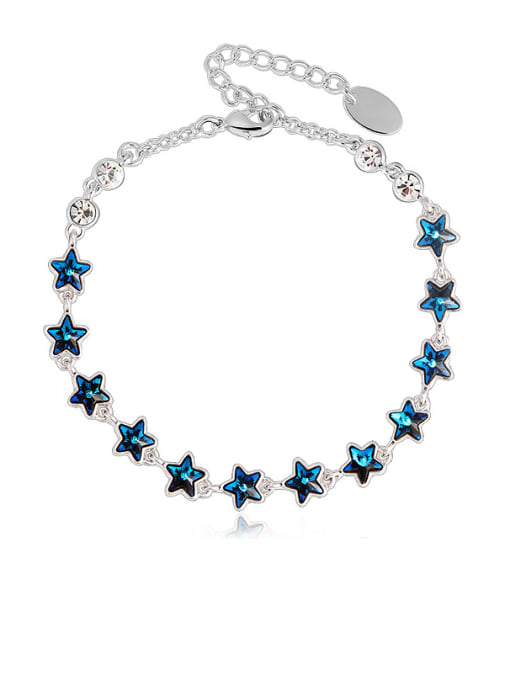 Platinum Blue 18K White Gold Star Shaped Crystal Necklace