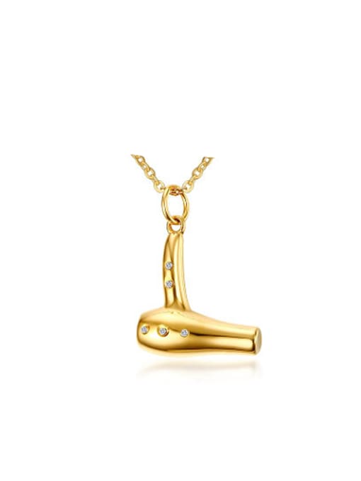 CONG Exquisite Gold Plated Hair Dryer Shaped Pendant