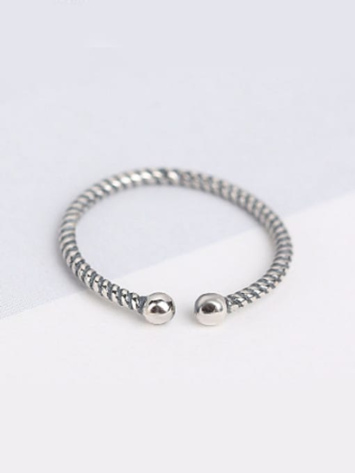 Peng Yuan Little Beads Twisted Opening Ring 0