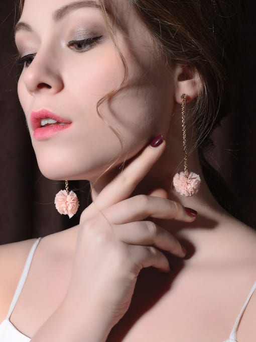 KM Handmade Flower Shaped Temperament Fashion Drop Earrings 1