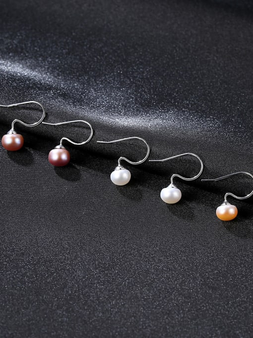 CCUI Sterling Silver Natural Freshwater Pearl simple anti allergy ear hook 0