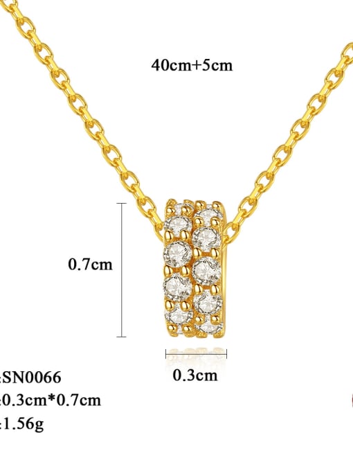 CCUI Sterling silver plated 18K gold Zircon Necklace 3