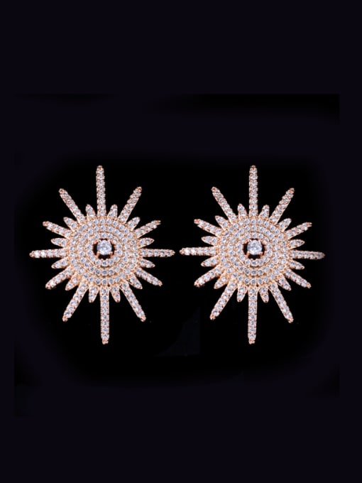 L.WIN Sparking Micro Pave Zircons Luxury Stud Earrings