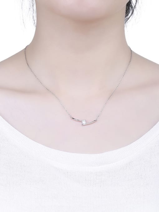 One Silver S925 Silver H Shape Necklace 1