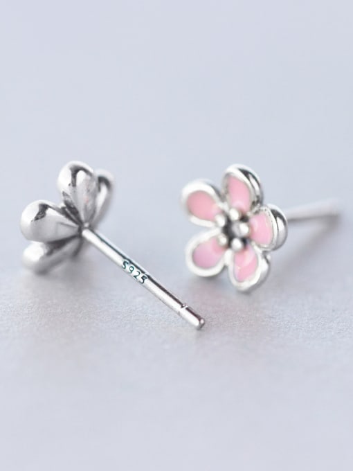 Rosh S925 silver sweet pink sakura stud Earring 1